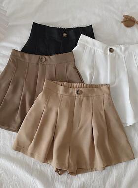 lucyever casual simple shorts women korean fashion elastic