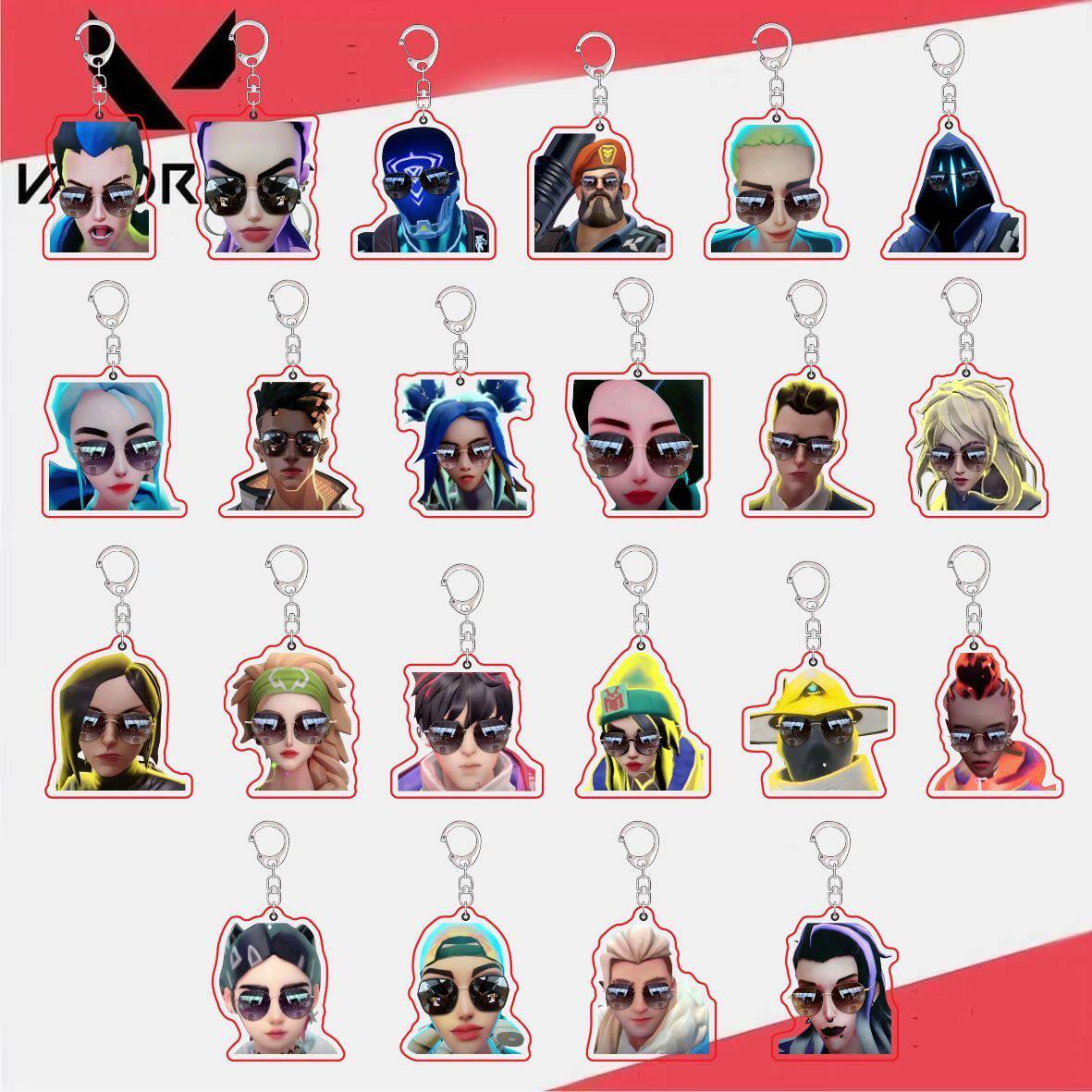 无畏契约搞怪墨镜暮蝶捷风周边双面亚克力钥匙扣装饰背包挂件礼物