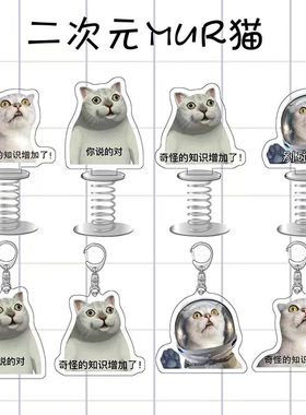 奇怪表情猫二次元mur猫奇怪知识增加创意表情包书包挂件桌面摆件