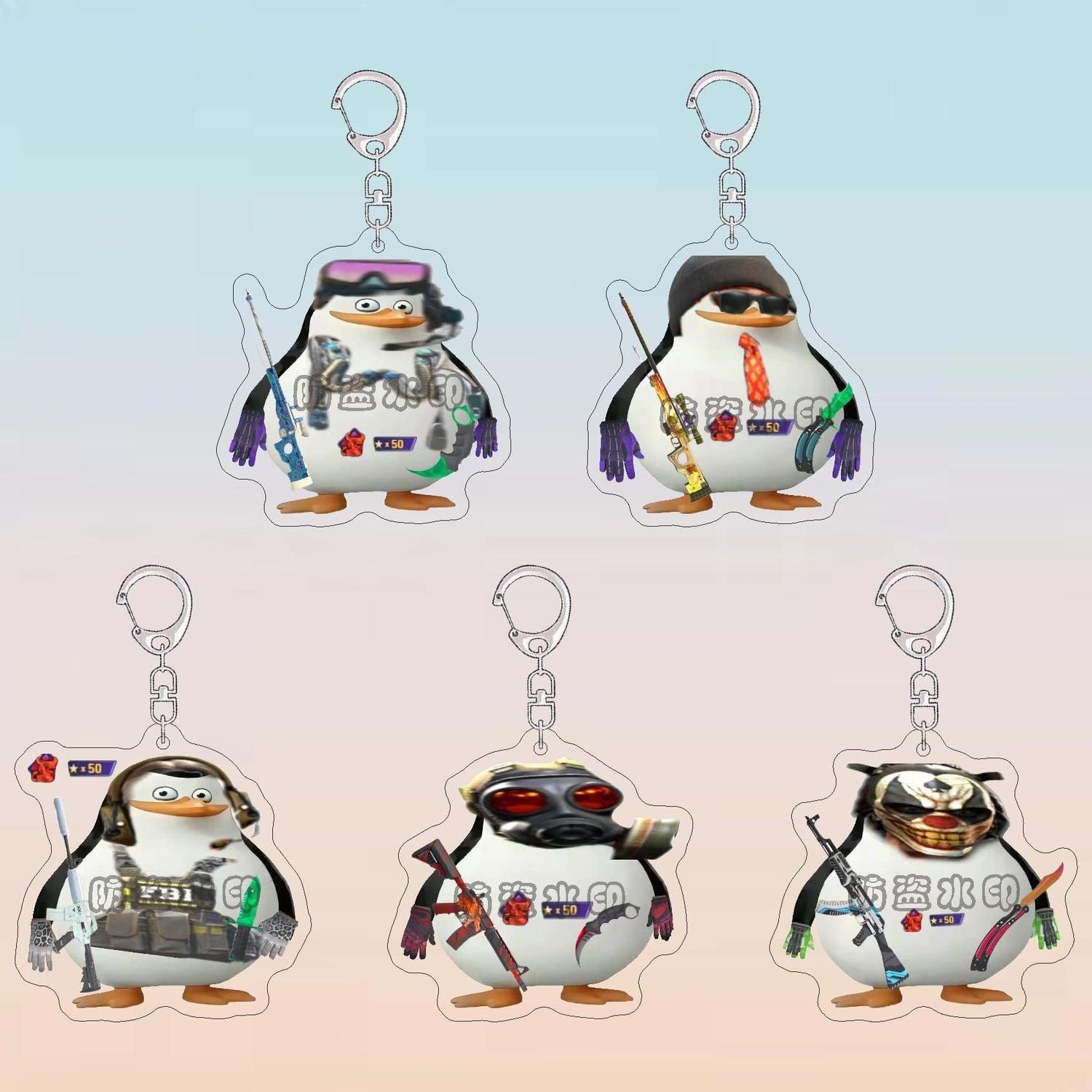 csgo游戏周边钥匙扣可爱马达加斯加州企鹅系列亚克力书包挂件饰品