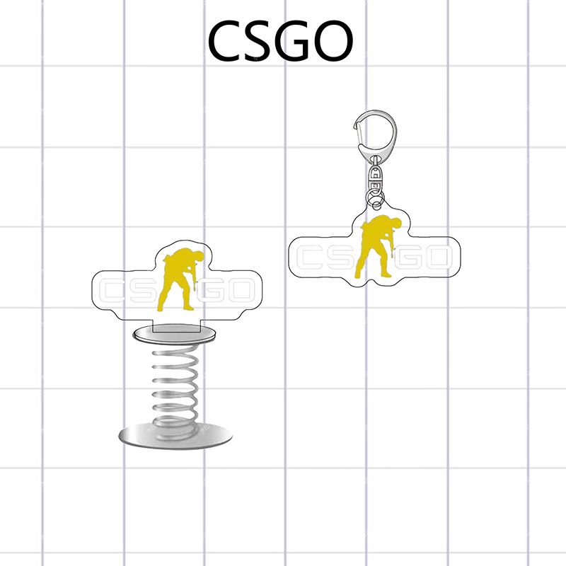 CSGO游戏图标创意表情包亚克力书包钥匙扣趣味弹簧摇摇乐桌面摆件