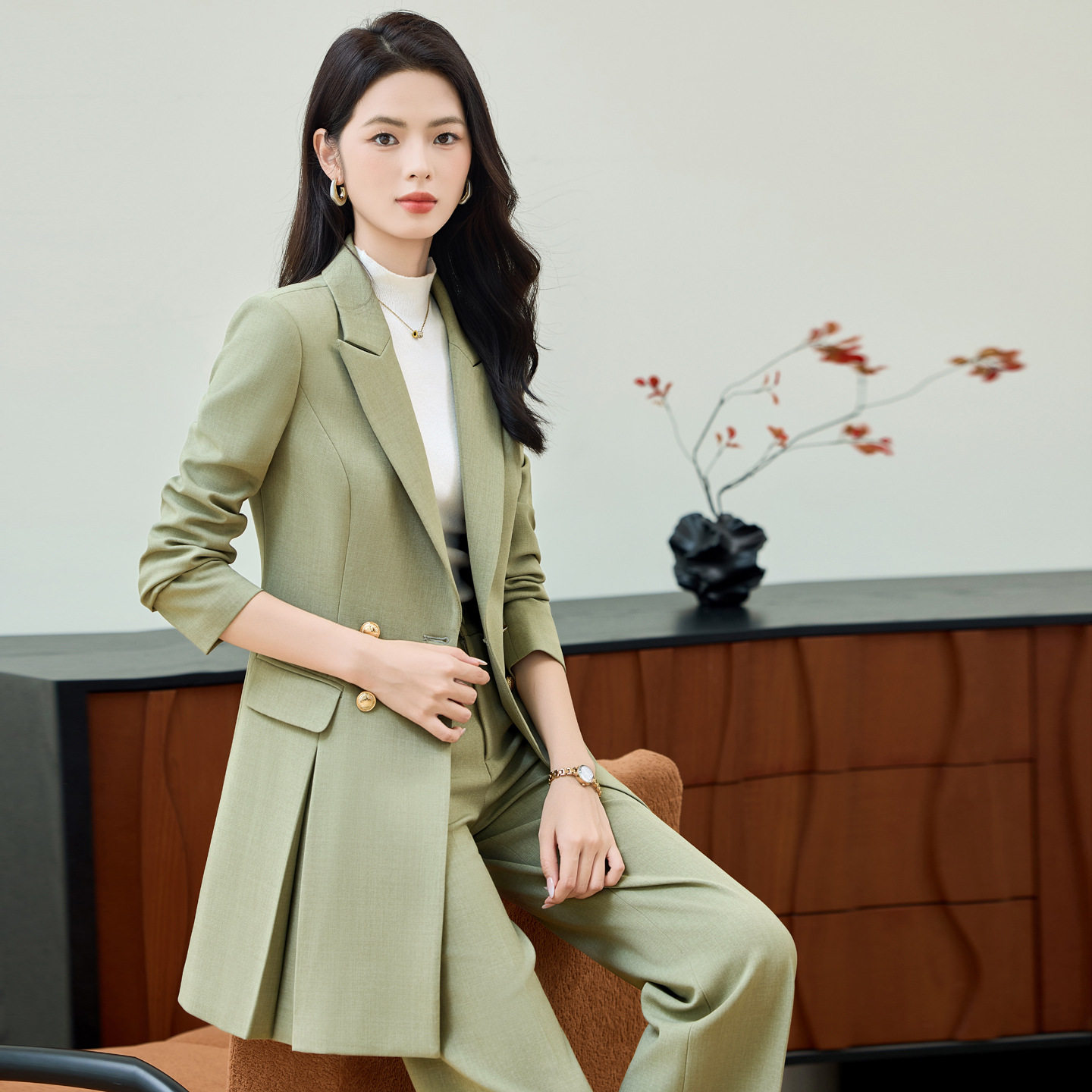 中长款风衣西装外套女2025秋季韩版时尚气质英伦风洋气修身上衣