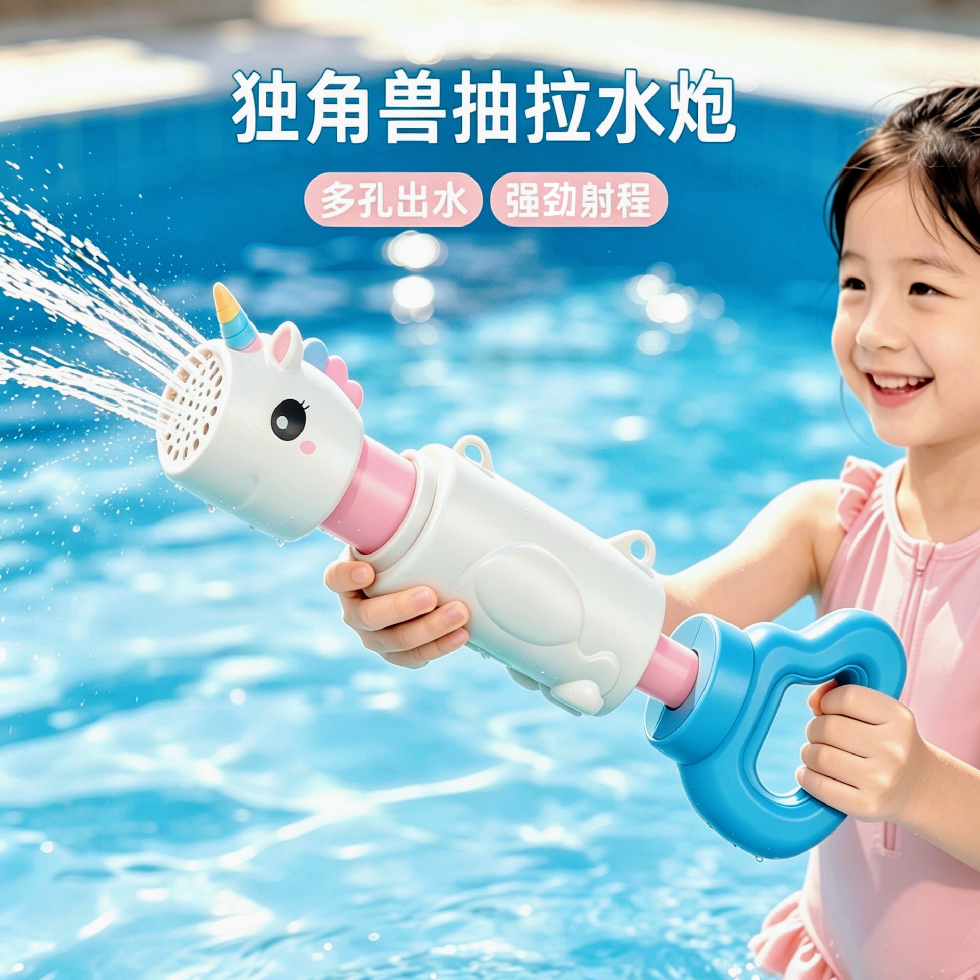 【卡通抽拉水枪】儿童玩具大容量