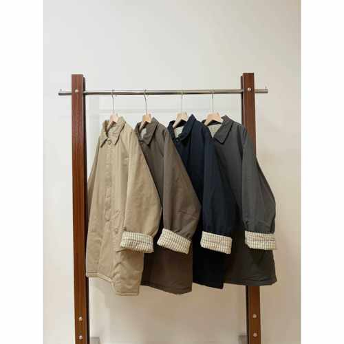 2025秋冬季新款阔版撞色翻领中长款棉服外套大衣女1011 G101111