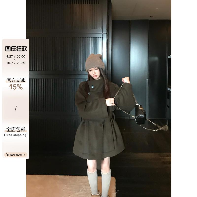 Skk Store 金敏喜同款 羊毛短款廓形毛呢外套呢子大衣女冬季新款