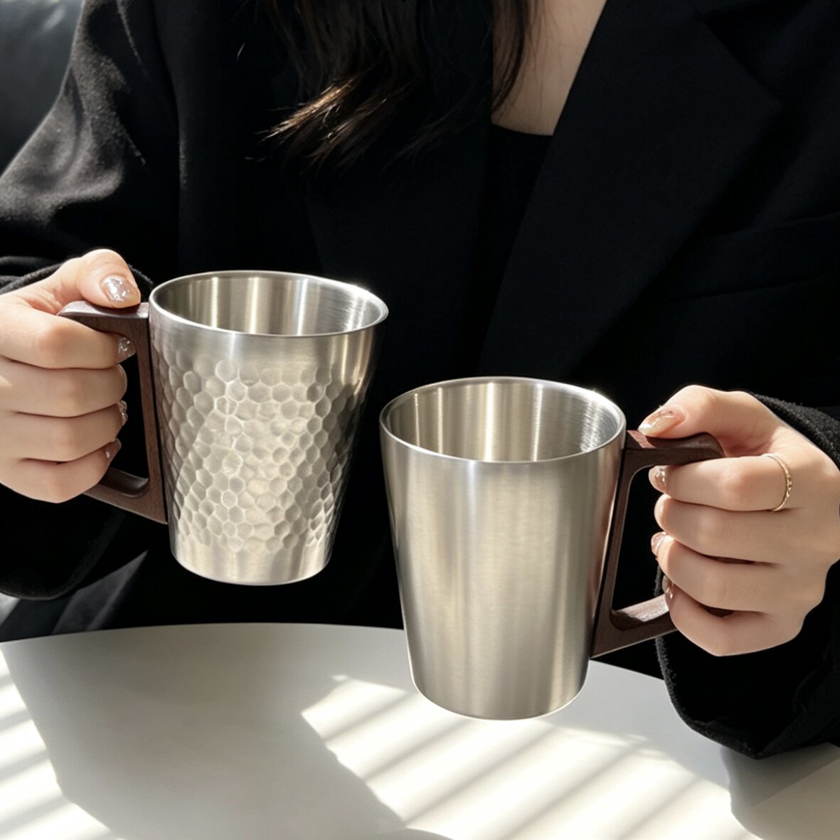304不锈钢马克杯带手柄咖啡杯