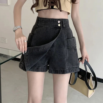 复古色美式辣妹牛仔裙裤