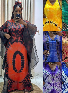 非洲民族风 网纱连衣裙African ethnic style mesh printed dress