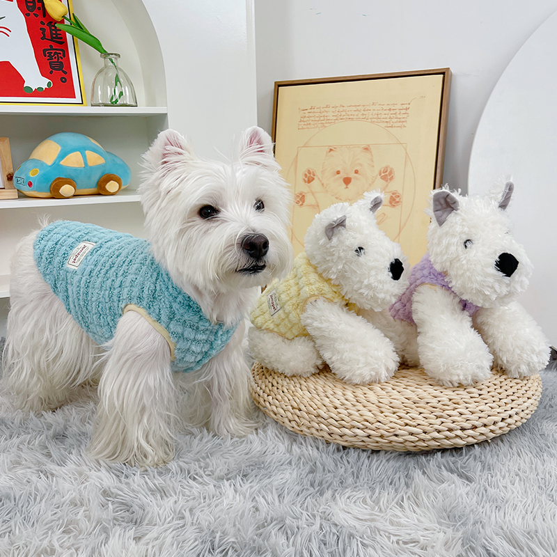 猫咪狗保暖北极绒可牵引外出棉衣