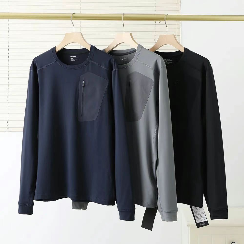 弹力保暖抓绒休闲打底衫T恤圆领