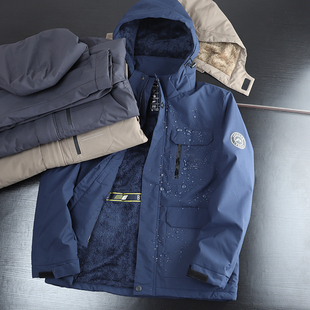 防风保暖！户外机能风！秋冬新款男防水加绒棉衣冲锋棉服外套男潮