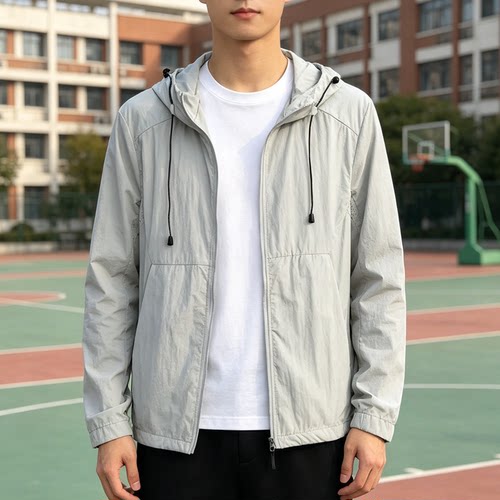 UPF50+男士连帽防晒服薄款舒适