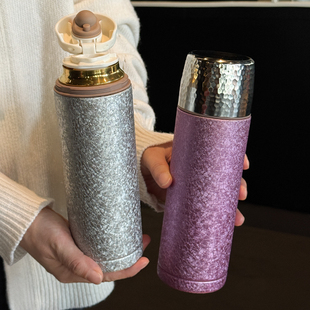 覆钛保温杯2026新款高颜值男女士泡茶杯大容量茶水分离家用水杯子