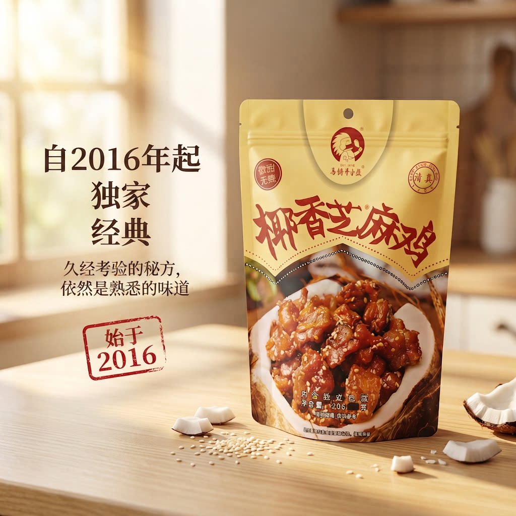 马哥开小灶椰香芝麻鸡即食零食