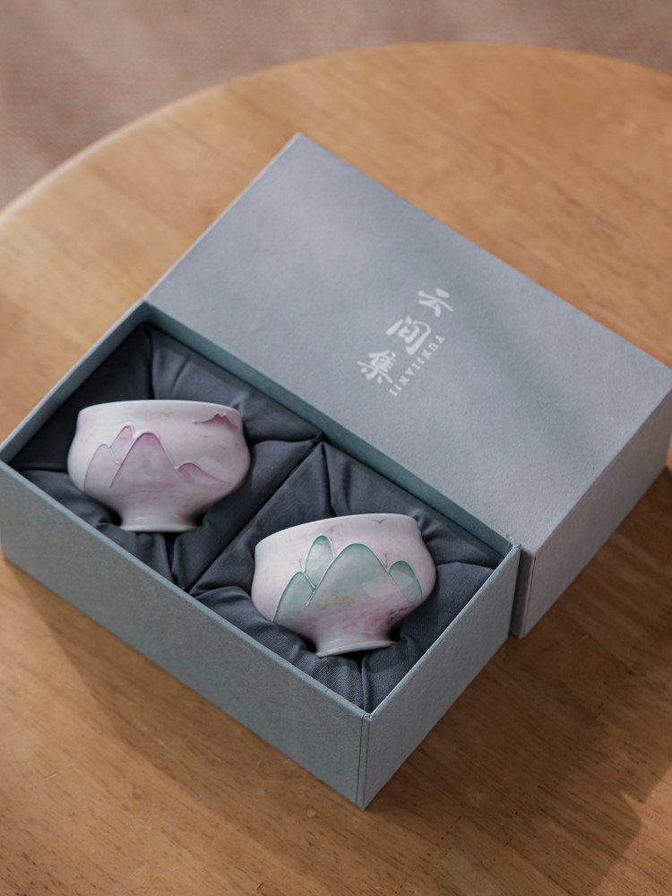 彩绘延续白瓷粉黛手绘暖手杯大师杯高脚陶瓷个人杯功夫茶杯茶室茶,餐饮具,茶杯,淘宝优惠券,粉丝福利购,淘宝优惠卷