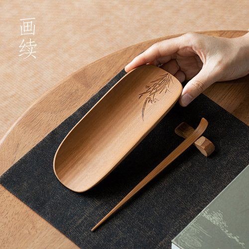 画续竹制茶则三件套工具