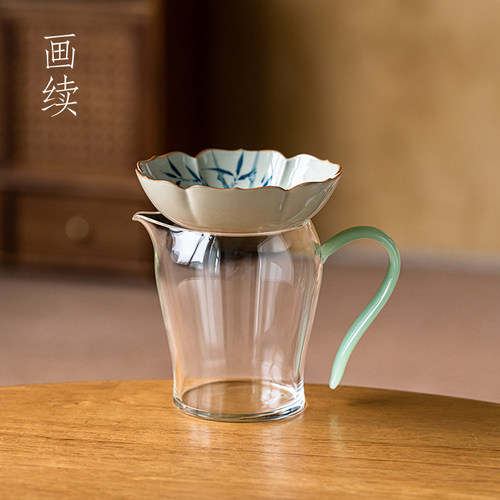 带把加厚茶具公道杯玻璃套装高档功夫茶道耐高温分茶器茶漏一体