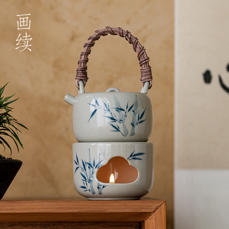 草木灰手绘竹子温茶套装