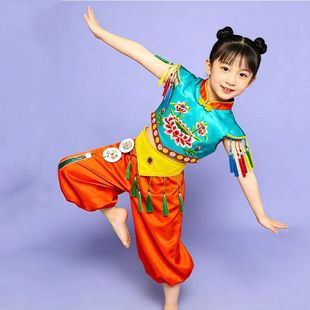 元旦儿童太平鼓喜庆开场舞演出服少儿舞蹈表演服装鼓韵金丰道具新