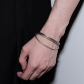 黑饰手作Wm风格 组合手镯情侣手饰复古ins小众设计先锋做旧手链