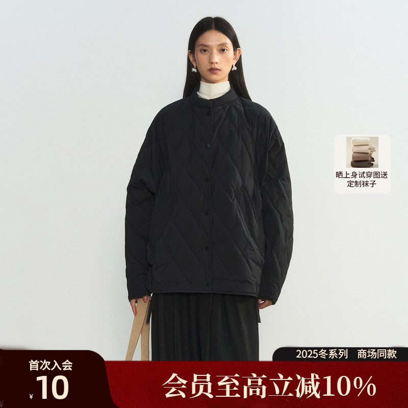 AIRIQI25冬新款菱格羽绒服夹克