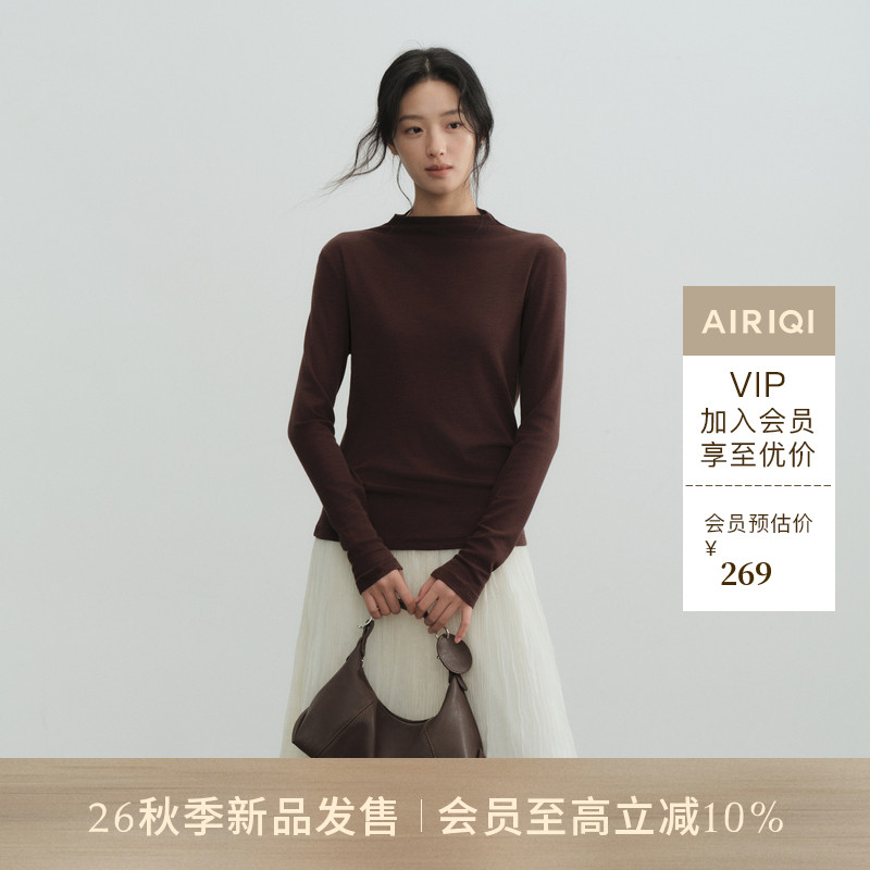 AIRIQI26秋新款修身羊毛打底衫图片