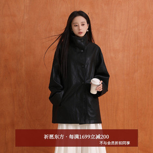 AIRIQI商场同款 百搭休闲翻领设计感PU夹克外套AY53WT198 25秋新款