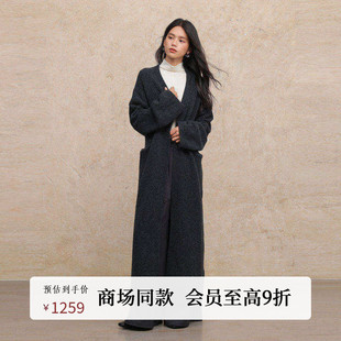 针织开衫 慵懒风极简长款 女AZ53KS114 25秋新款 黑标BAIZHUO商场同款