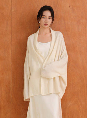 黑标BAIZHUO商场同款25秋新款触感至柔羊毛微透针织开衫AZ53KS113