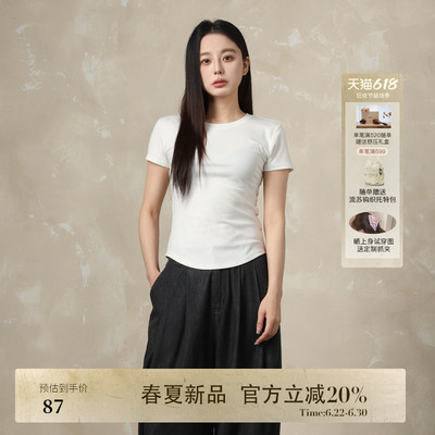 AIRIQI夏季新款通勤显瘦短袖t恤