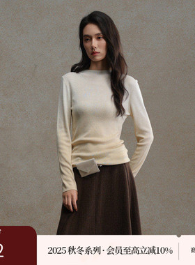 AIRIQI商场同款25冬新款渐变设计感半高领羊毛针织衫女AH54MS205