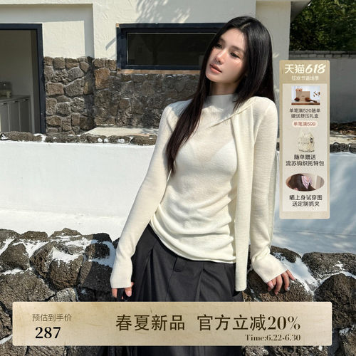 AIRIQI春季新款飘带设计针织衫