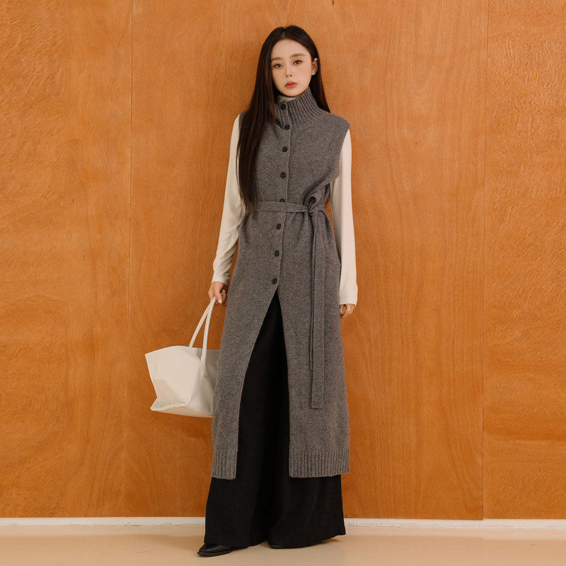 黑标BAIZHUO商场同款25冬新款慵懒风背带羊毛针织连衣裙AZ