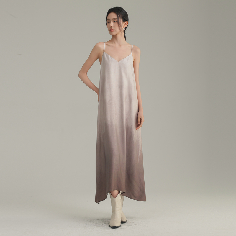 【AIRIQI】商场同款25春新款都市渐变晕染天丝连衣裙AH51LQ262