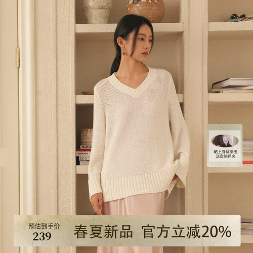 AIRIQI春季新款棉长袖针织衫
