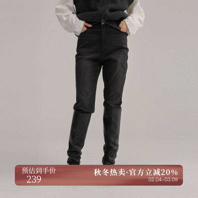 AIRIQI冬季新款美式复古牛仔裤