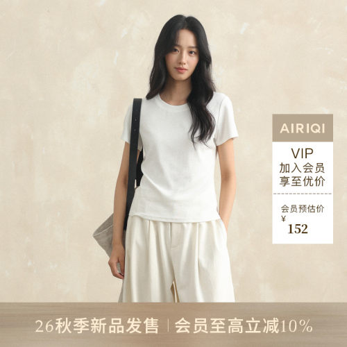 AIRIQI26秋新款百搭短袖修身T恤