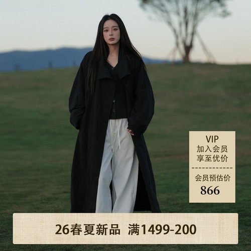 AIRIQI26春新款翻领中长款风衣