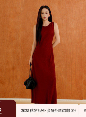 黑标BAIZHUO商场同款25冬新款休闲极简廓形背心连衣裙女AZ54LQ237