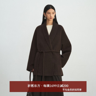 双面呢大衣AZ54DY140 慵懒风浴袍式 黑标BAIZHUO商场同款 25冬新款