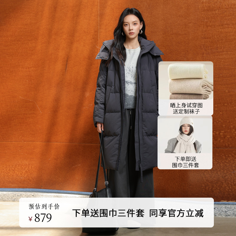 AIRIQI冬季新款立领连帽羽绒服