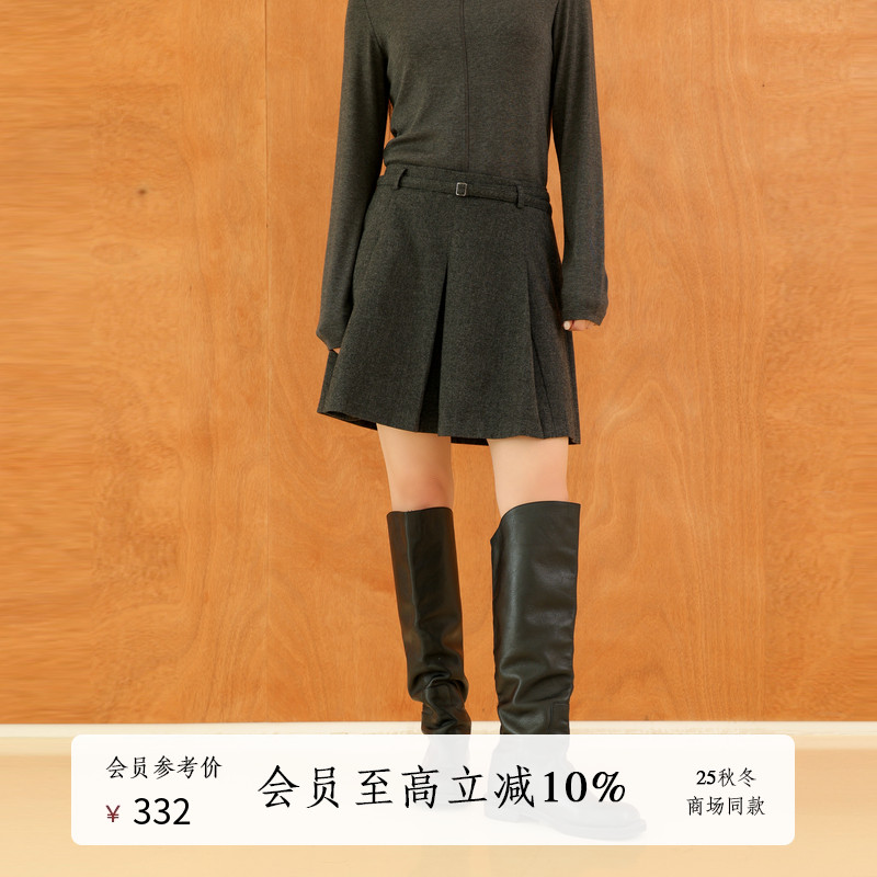 AIRIQI25冬新款A字短款半身裙