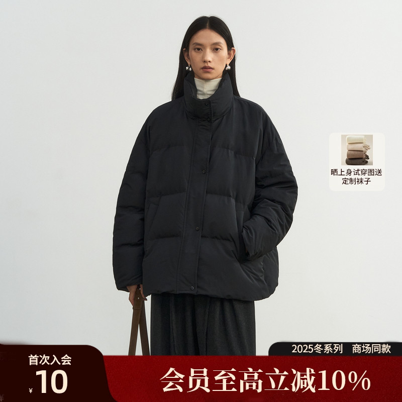 AIRIQI25冬新款立领短款羽绒服