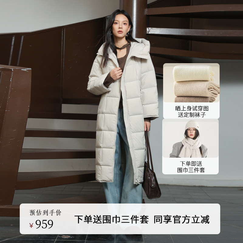 AIRIQI冬季新款连帽宽松羽绒服