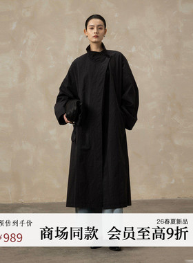 AIRIQI商场同款26春新款韩版翻领宽松收腰中长款风衣女AY61FY294