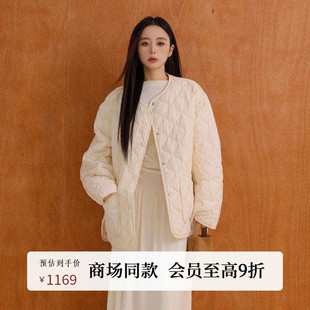 AIRIQI商场同款 轻薄简约肌理感圆领羽绒服外套AX54YR005 25冬新款