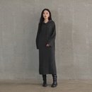 AIRIQI冬季 慵懒风休闲连帽宽松直筒羊毛针织连衣裙AX44LQ318 新款