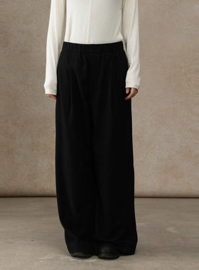 黑标BAIZHUO商场同款25冬新款高腰显瘦羊毛松弛感休闲裤AZ54CK416