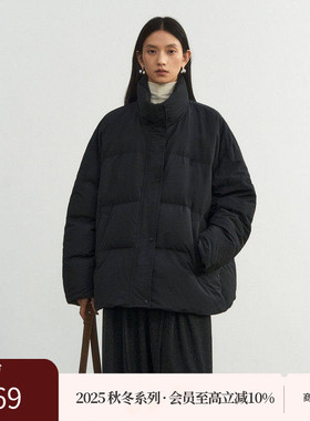 AIRIQI商场同款25冬新款轻便立领短款宽松面包服羽绒服AX54YR025