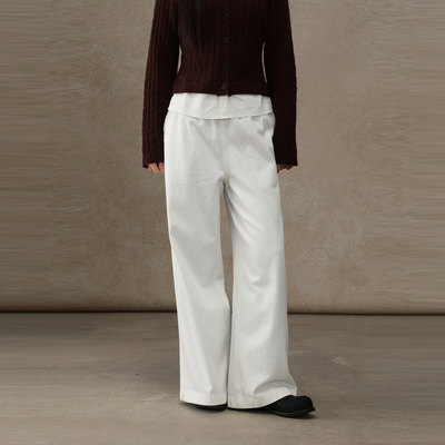 AIRIQI26春新款松紧腰直筒牛仔裤